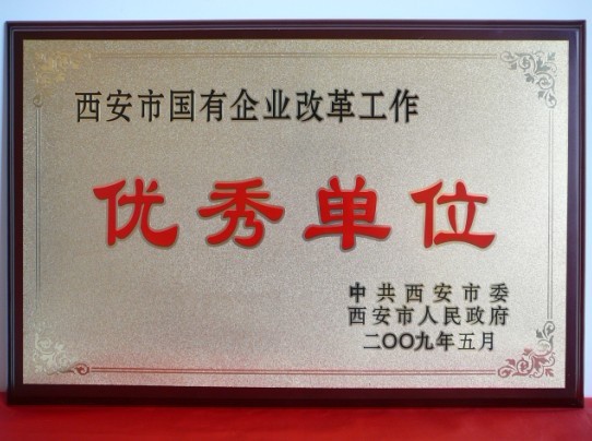 2009年5月，被西安市委、市政府评为西安市国企业改革工作优秀单位