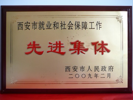 2009年2月，被西安市政府评为西安市就业和社会保障工作先进集体